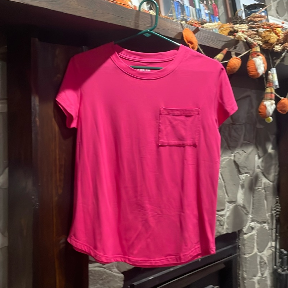 SHEIN, pink shirt.